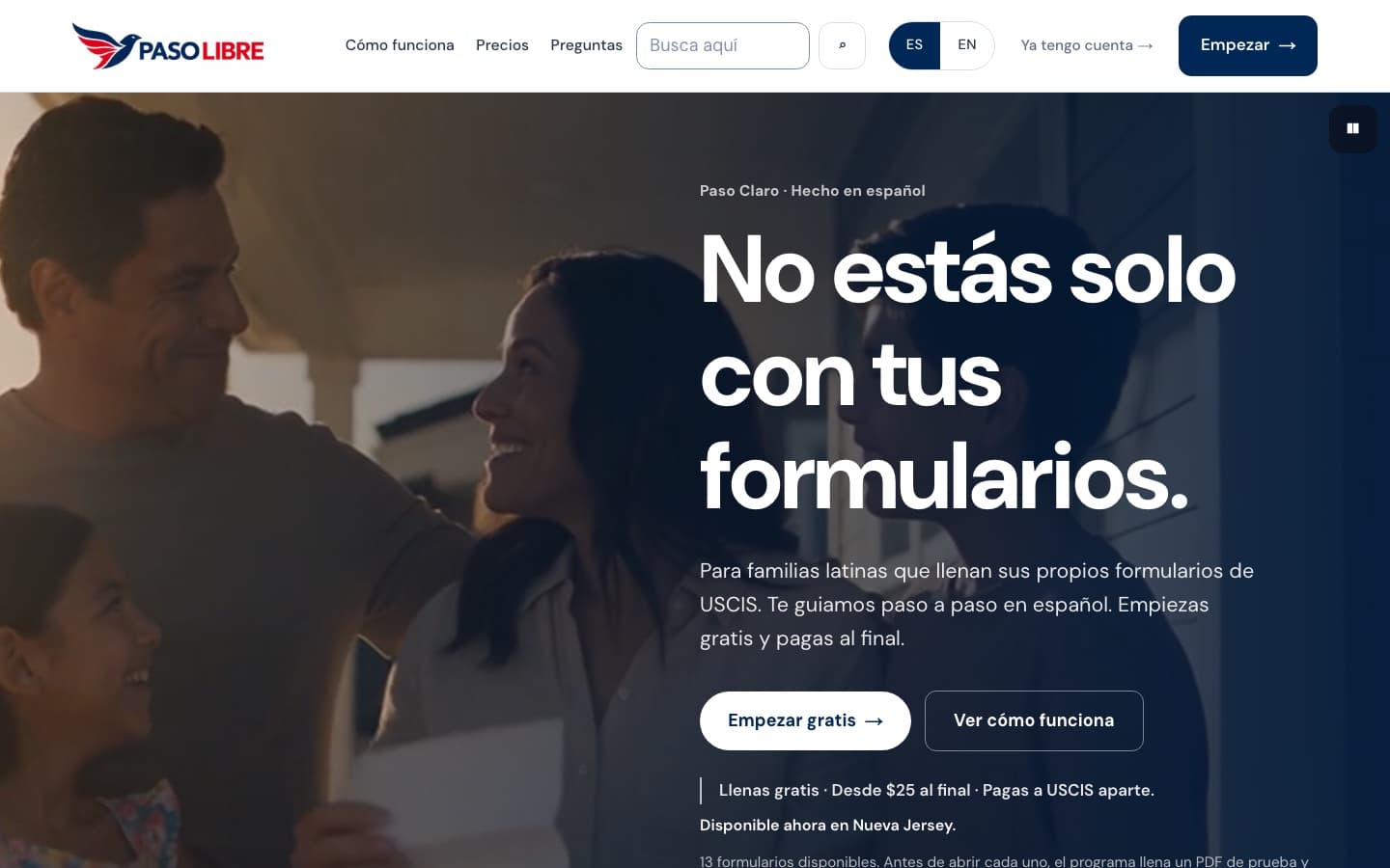 Paso Libre (tupasolibre.com), aplicación en español creada por Minuswires